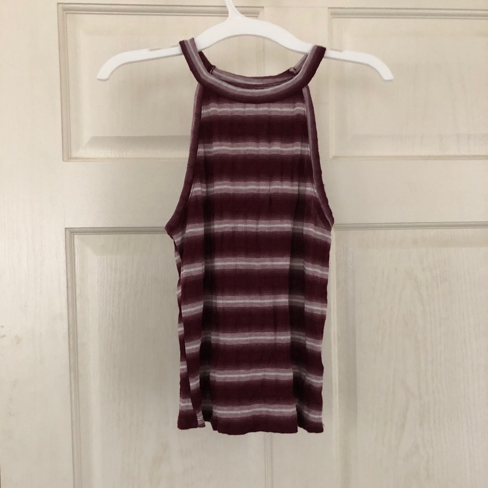 Red & White Striped Halter Top